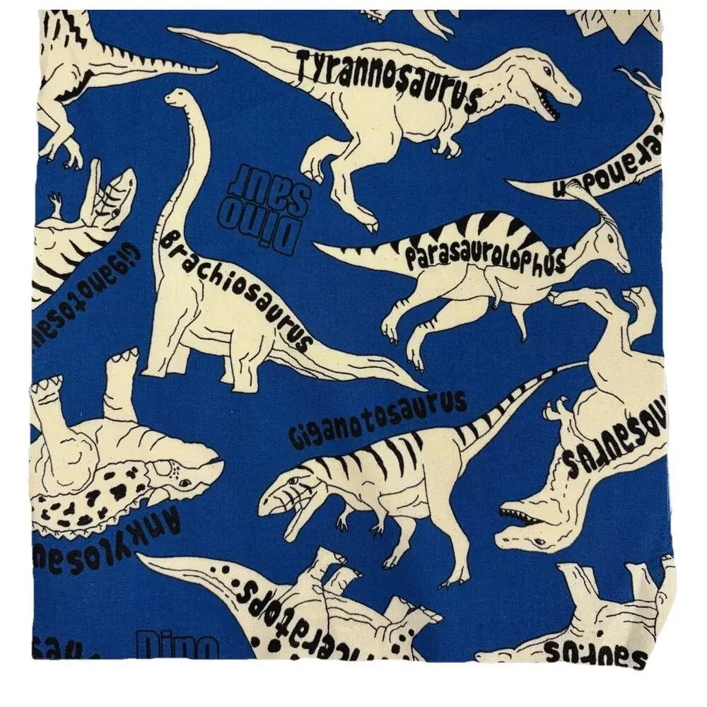 Kokka Japan Cotton Sheeting Fabric 4 Sample Set Dinosaurs 10.5” x 16”